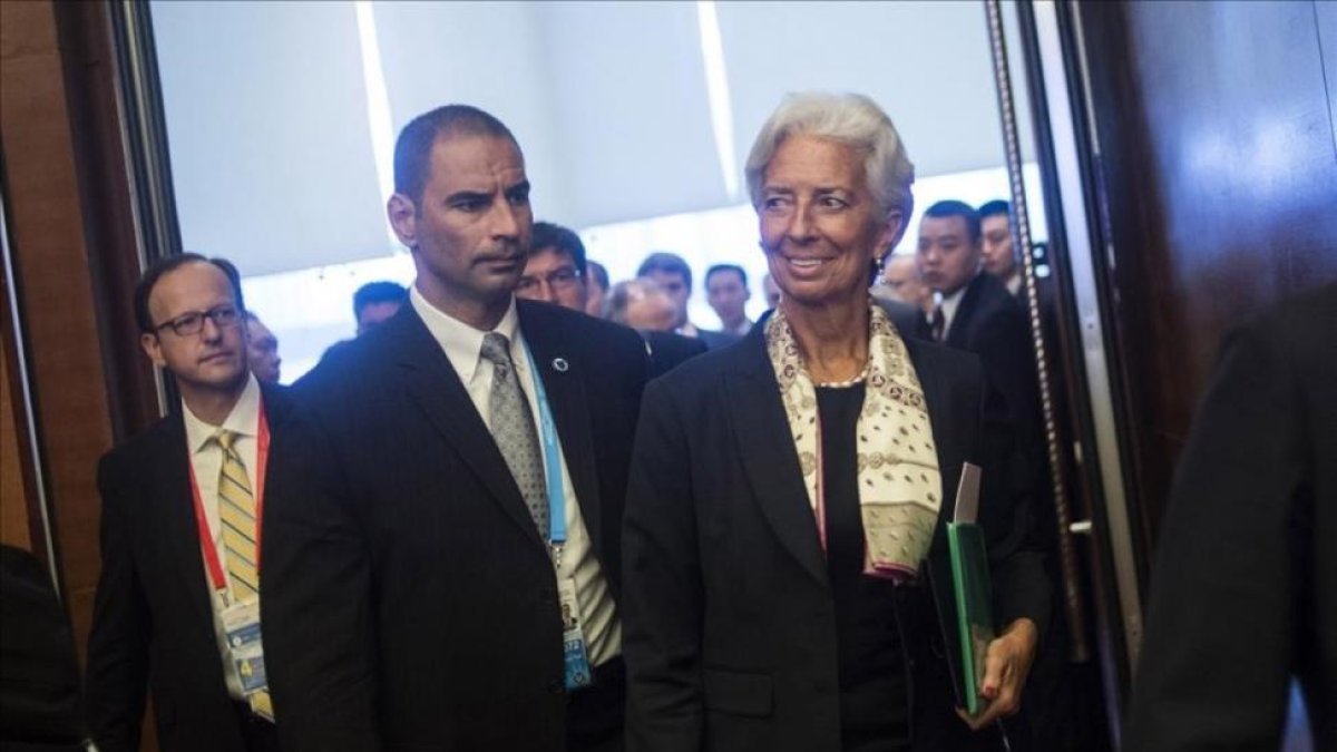 Lagarde, en Chengdu.-FRED DUFOUR