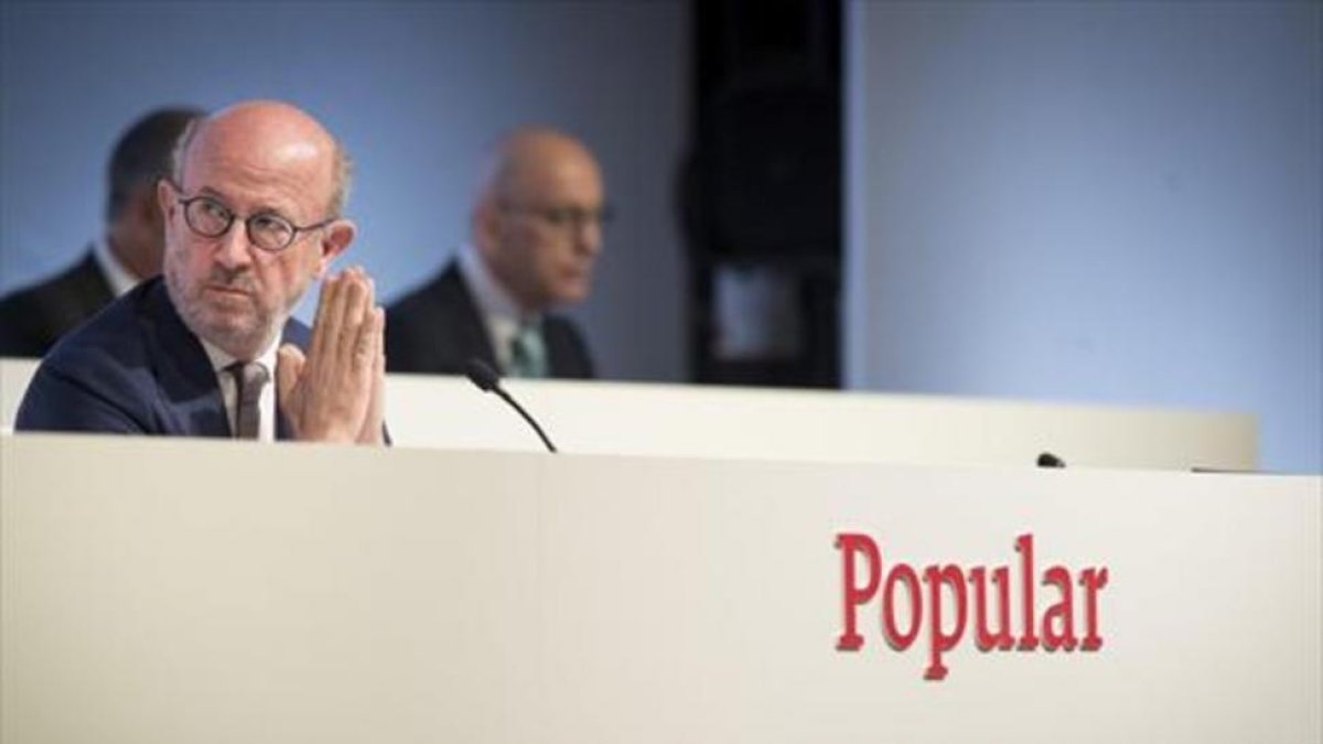 El presidente del Banco Popular, Emilio Saracho, en la junta de accioinistas de la entidad.-LUCA PIERGIOVANNI