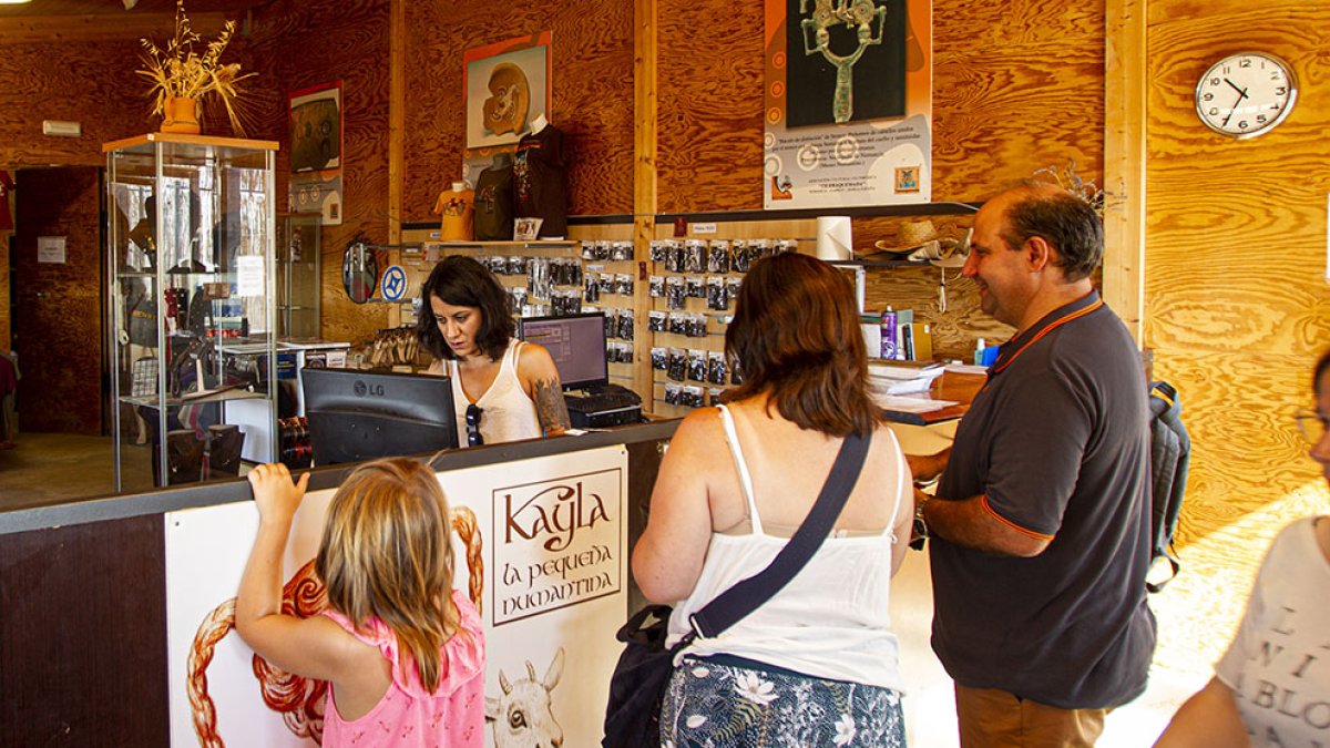 Turistas en Numancia este verano.-MARIO TEJEDOR