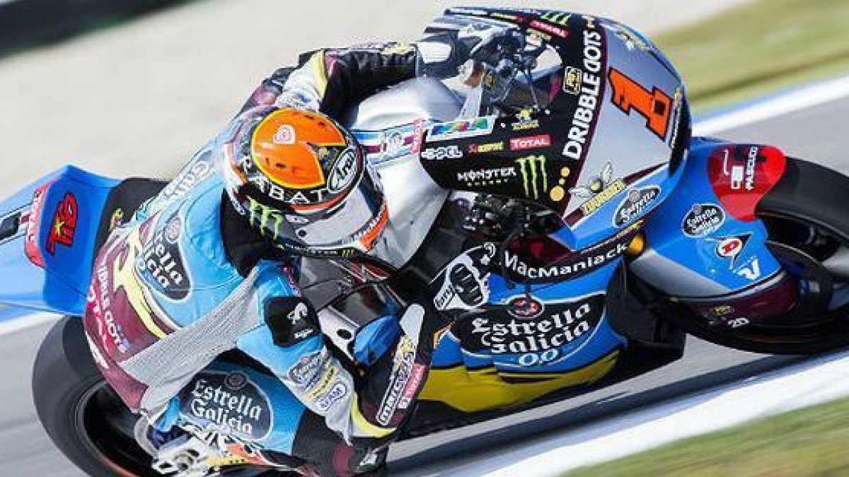 Tito Rabat conduciendo su Kalex en el Grand Prix de Moto2 en Assen.-Foto: VINCENT JANNINK / AP