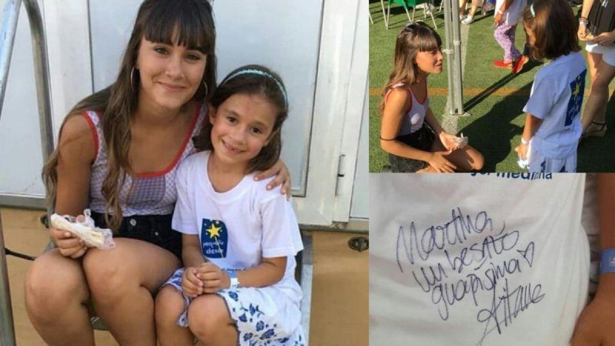 Aitana junto a la pequeña Martina.-TWITTER (AIIITANACF)