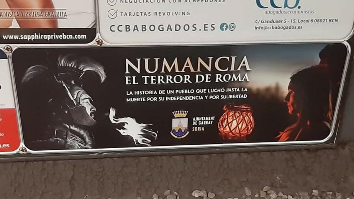 Publicidad del Ayuntamiento de Garray en Barcelona.-HDS