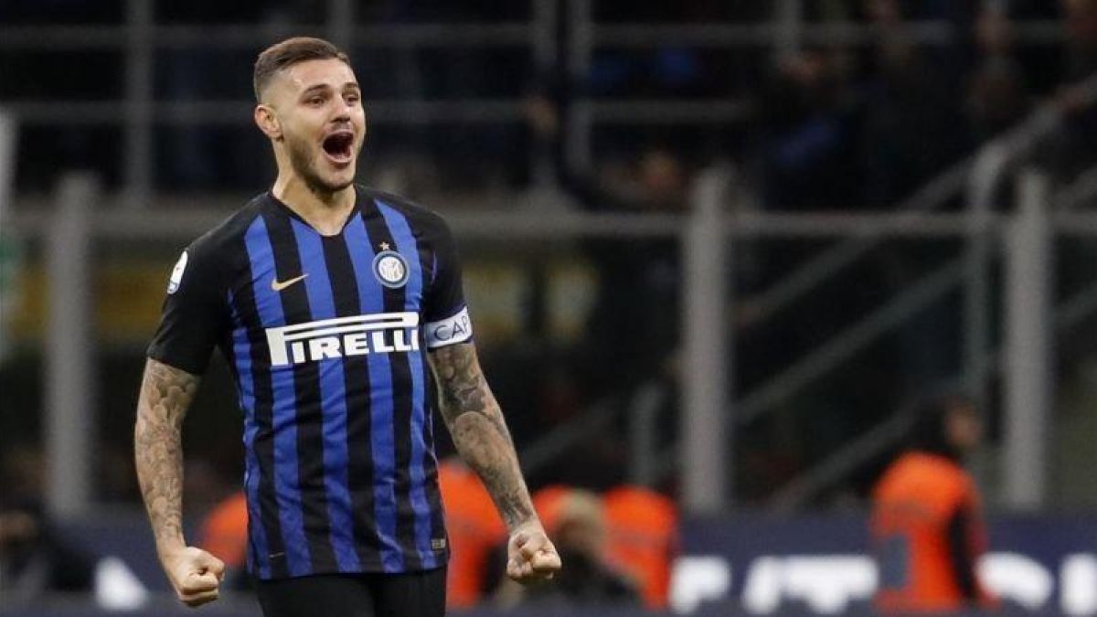 Mauro Icardi en el derby de Milán en octubre de 2018.-EL PERIÓDICO