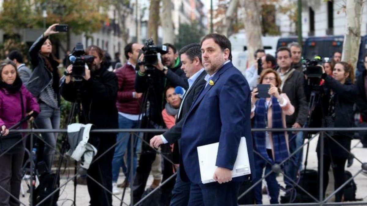 Oriol Junqueras entra en la Audiencia Nacional, el pasado 2 de noviembre.-JUAN MANUEL PRATS