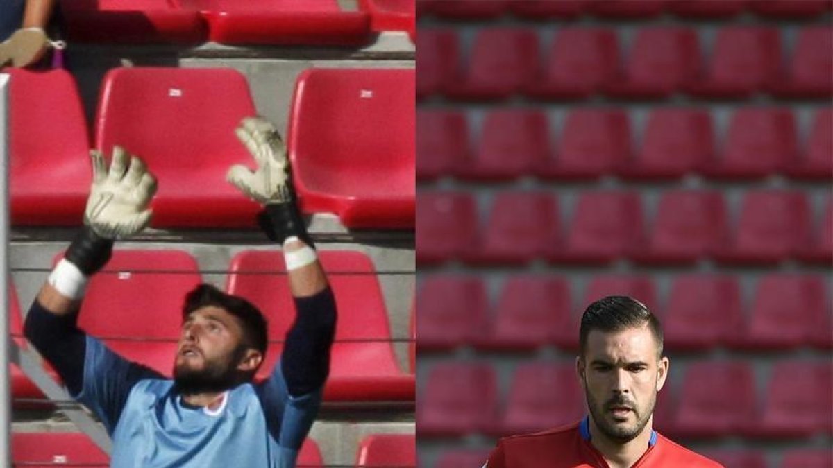 Juan Carlos y Atienza han disputado todos los minutos con el Numancia esta temporada.-Mario Tejedor