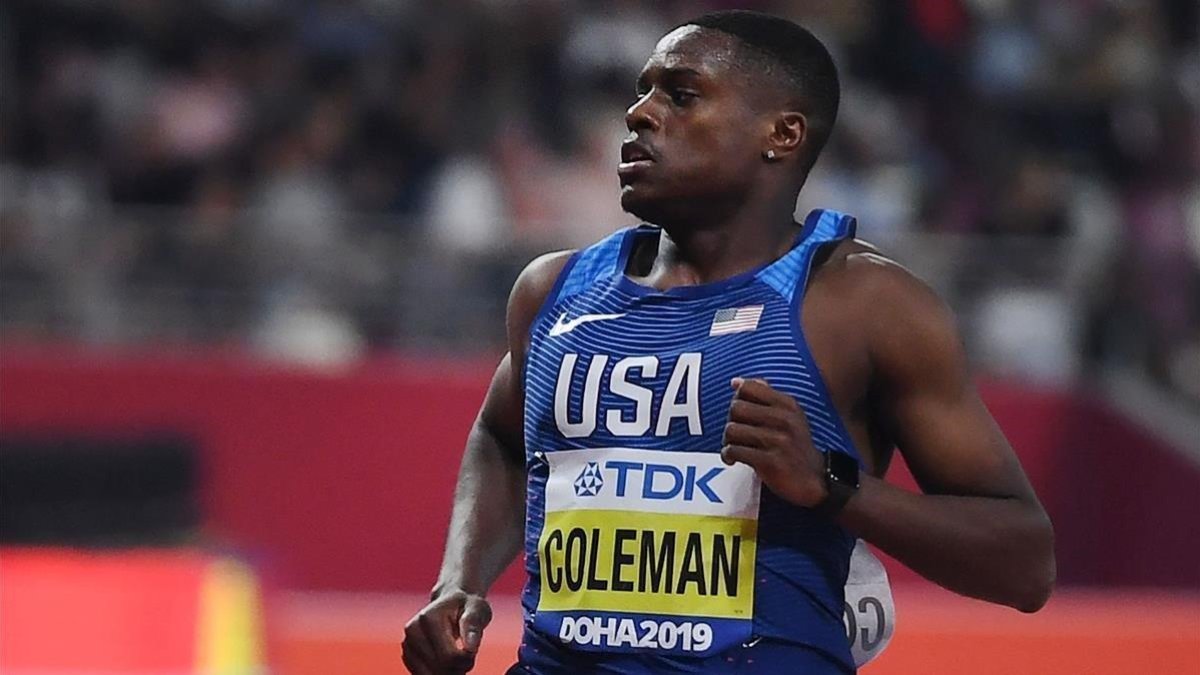 Coleman, camino de bajar de los 10 segundos (9,98) en su serie.-AFP / JEWEL SAMAD