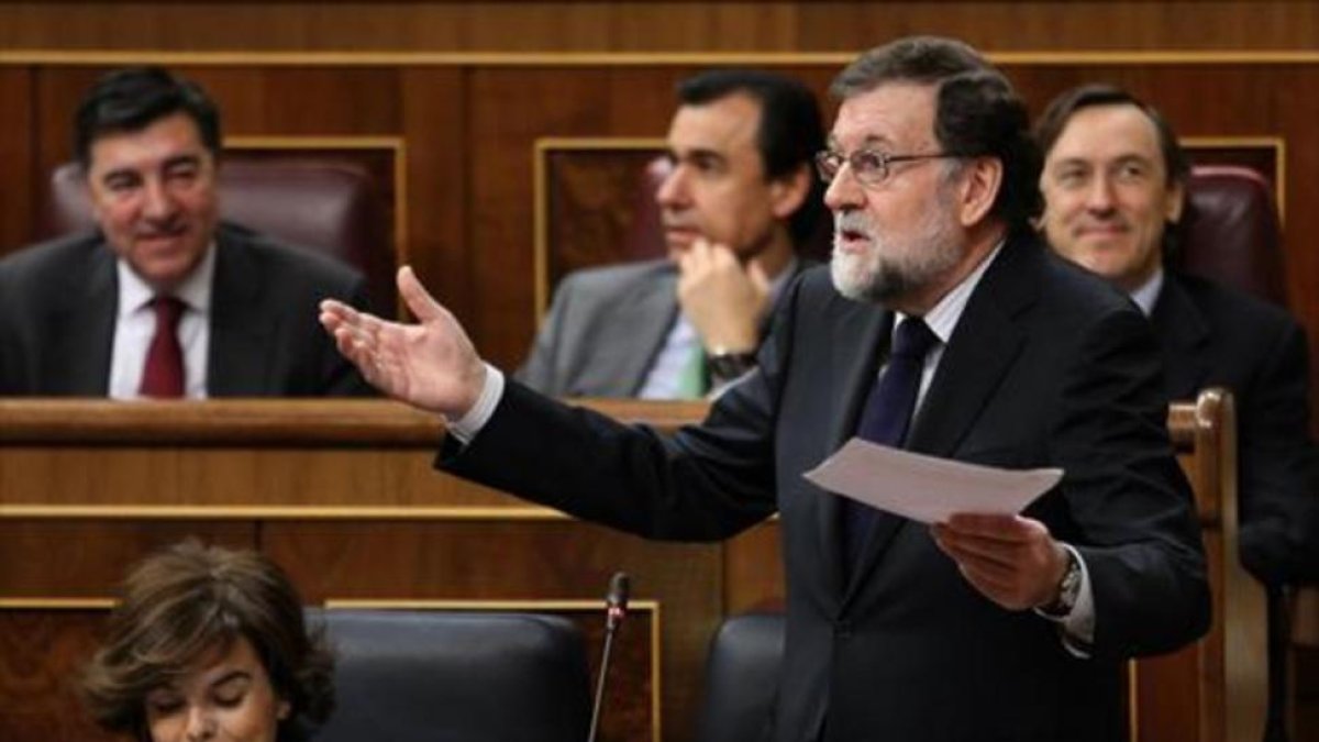 Rajoy, en el pleno del Congreso-JUAN MANUEL PRATS