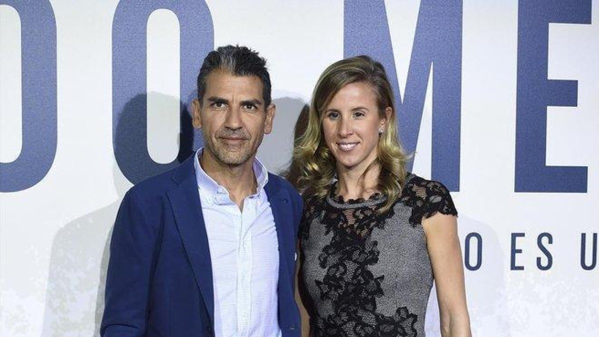 El cocinero Paco Roncero y su novia, Nerea Ruano, durante el estreno del filme  100 metros, en noviembre del 2016.-GTRES