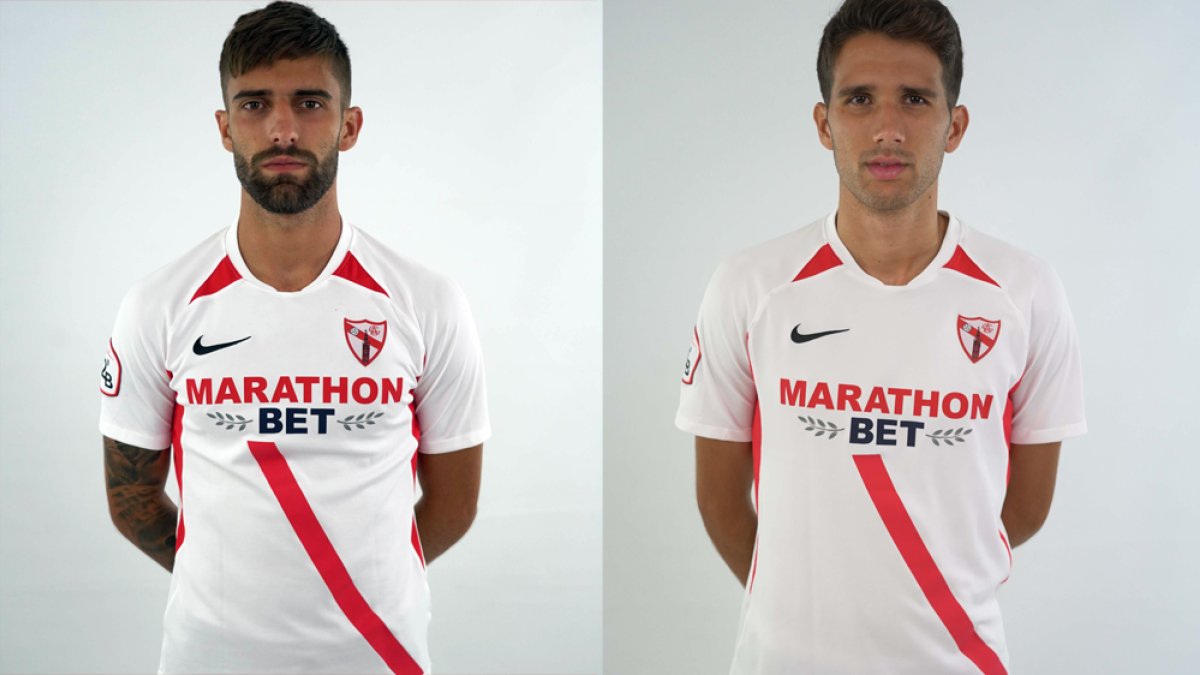 Pejiño y Juanpe, los jugadores del Sevilla Atlético por los que está interesado el Numancia. Sevillacf