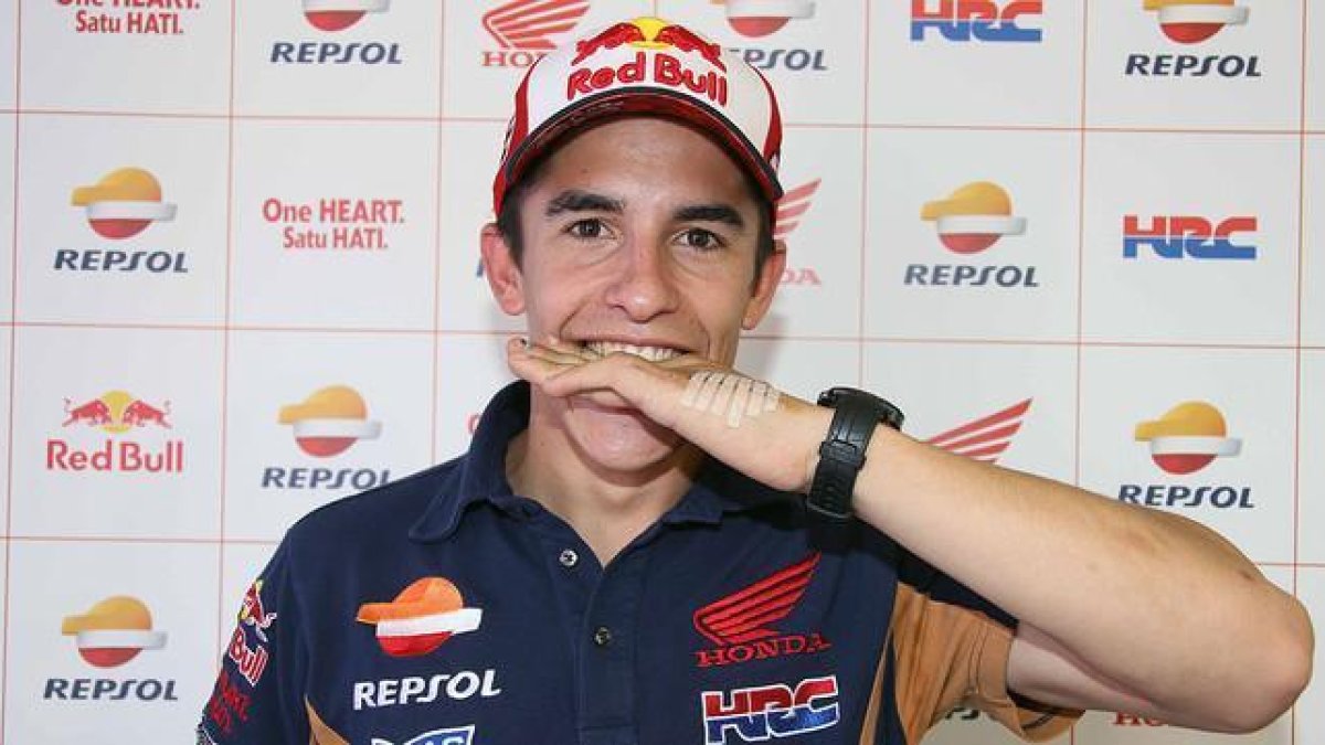 Marc Márquez, ya sin los puntos en la mano izquierda, dispuesto a dar lo mejor de sí en Phillip Island.-MARCO GUIDETTI