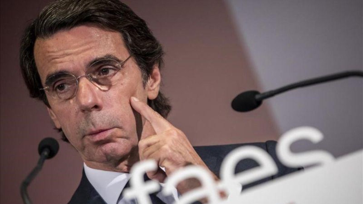 El expresidente José María Aznar, en el foro FAES de Valencia.-MIGUEL LORENZO