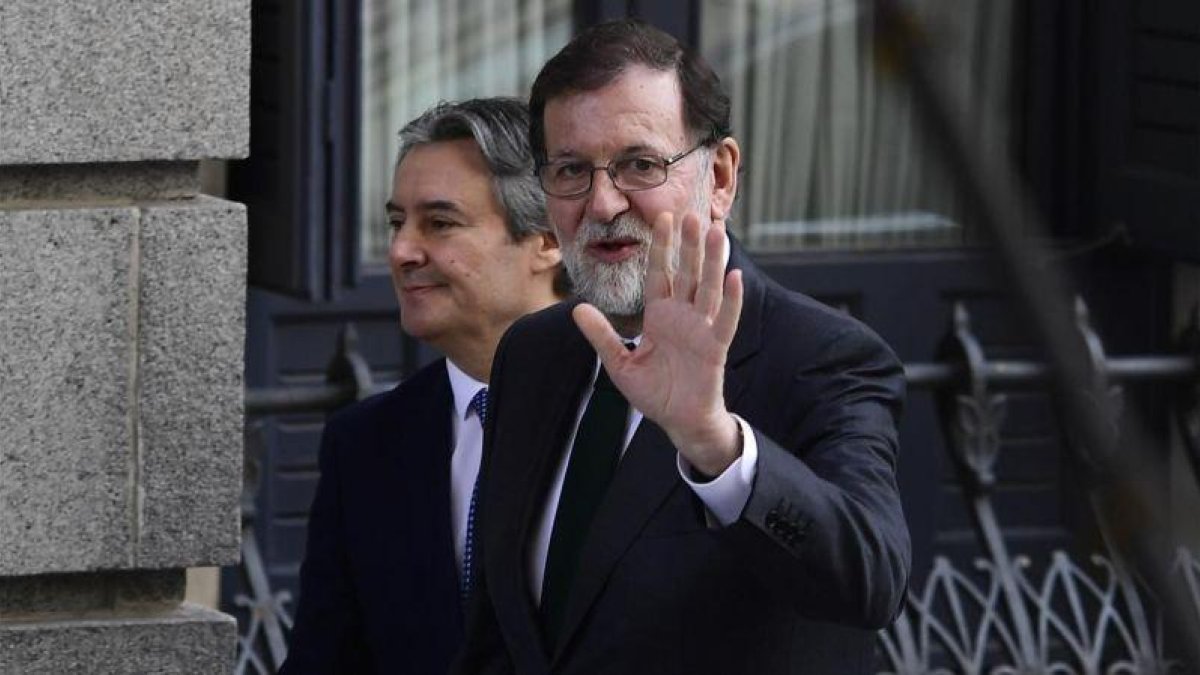 Mariano Rajoy, el viernes, llega al Congreso para la votación de la moción de censura.-PIERRE-PHILIPPE MARCOU (AFP)