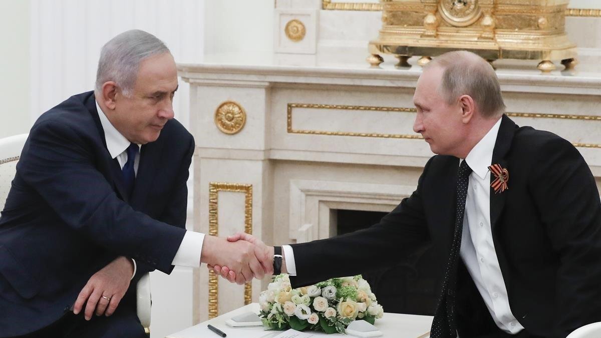 Netanyahu y Putin, en una reunión en el Kremlin-SERGEI ILINSKI