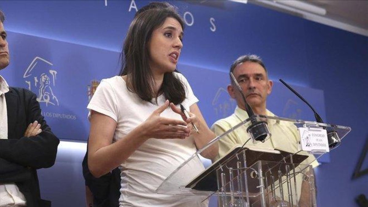 La portavoz de Unidas Podemos en el Congreso, Irene Montero.-DAVID CASTRO