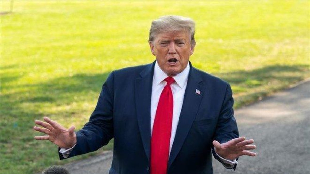 Donald Trump, presidente de los EEUU en una conferencia en la Casa Blanca.-EFE