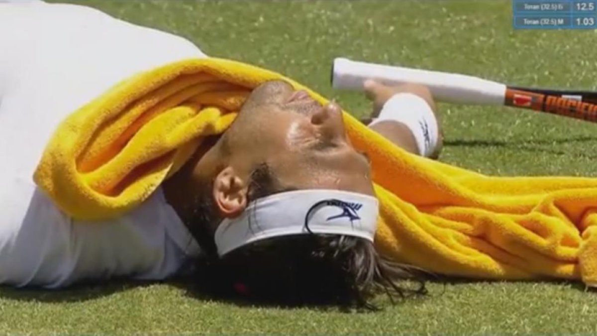Marcos Baghdatis, fulminado en pleno partido por un golpe de calor.-