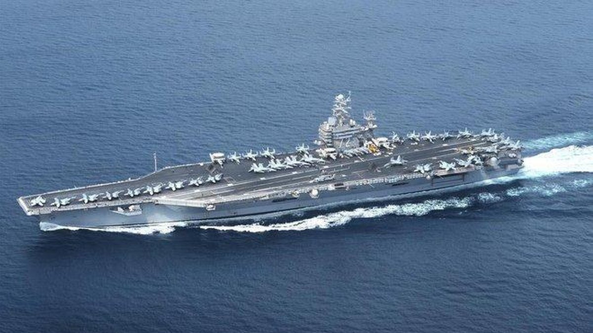 Imagen del portaaviones estadounidense USS Abraham Lincoln Carrier Strike Group.-EFE