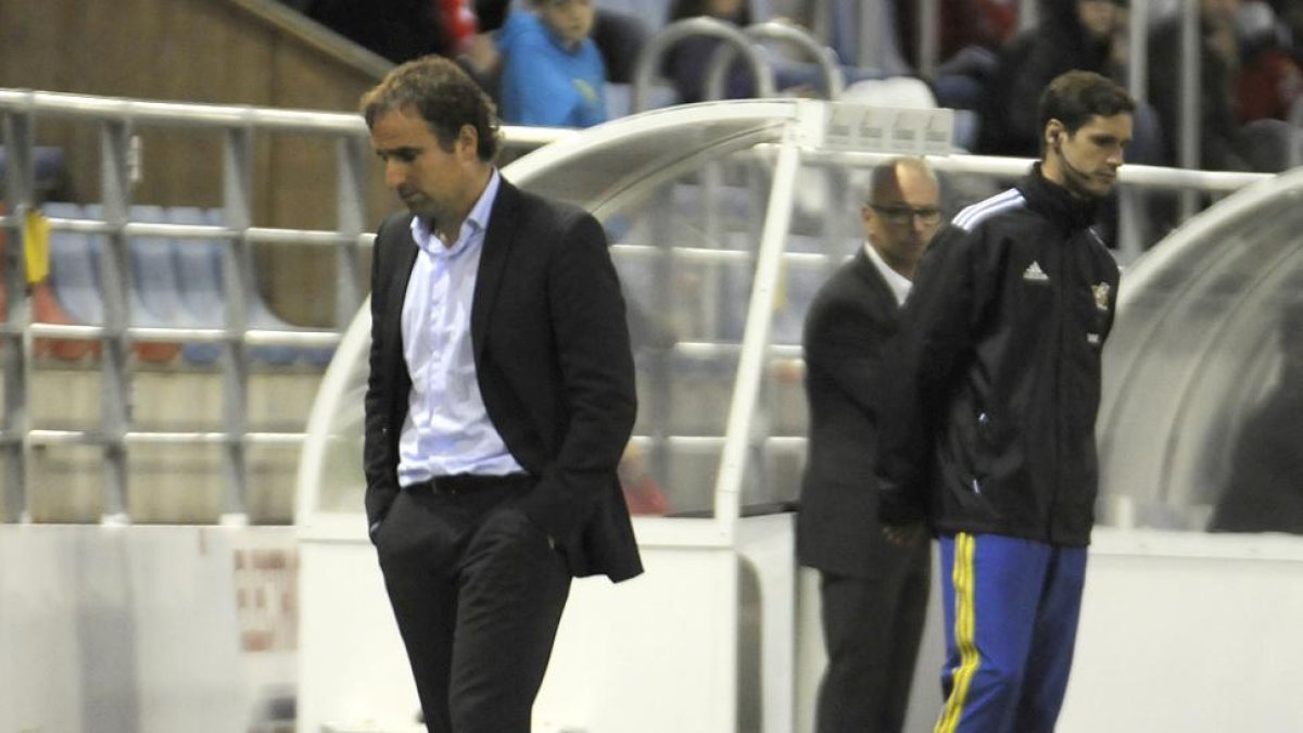 El técnico del Numancia, Jagoba Arrasate.-DIEGO MAYOR
