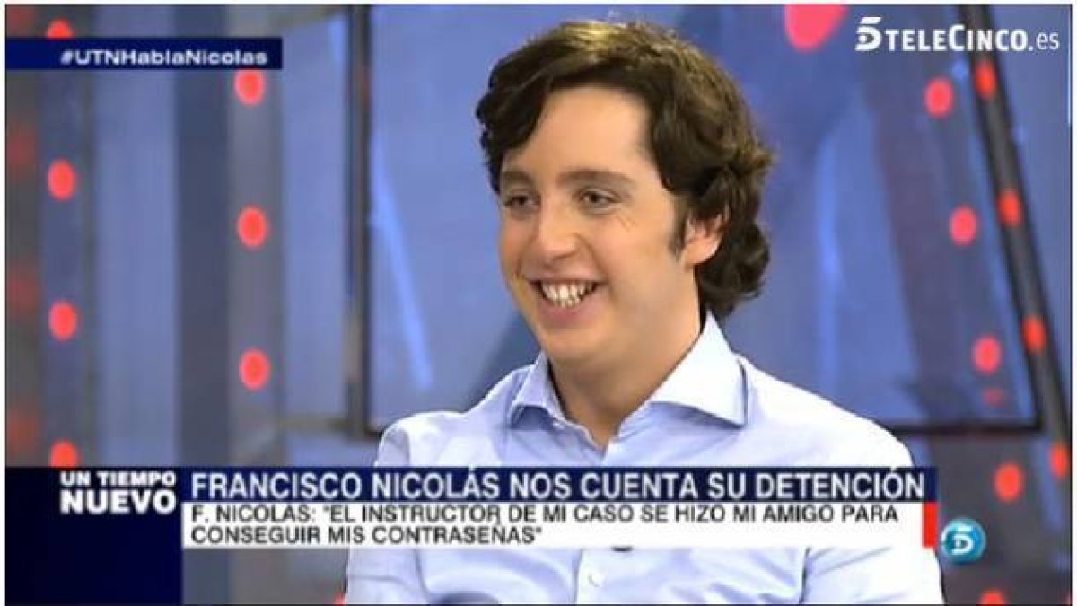 'El pequeño Nicolás' en una aparición televisiva.-Foto: EL PERIÓDICO