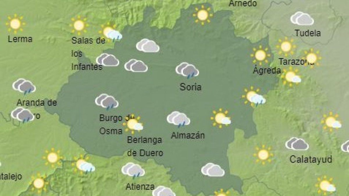 Previsión del tiempo en Soria en la franja de las 19 a las 20 horas.-HDS