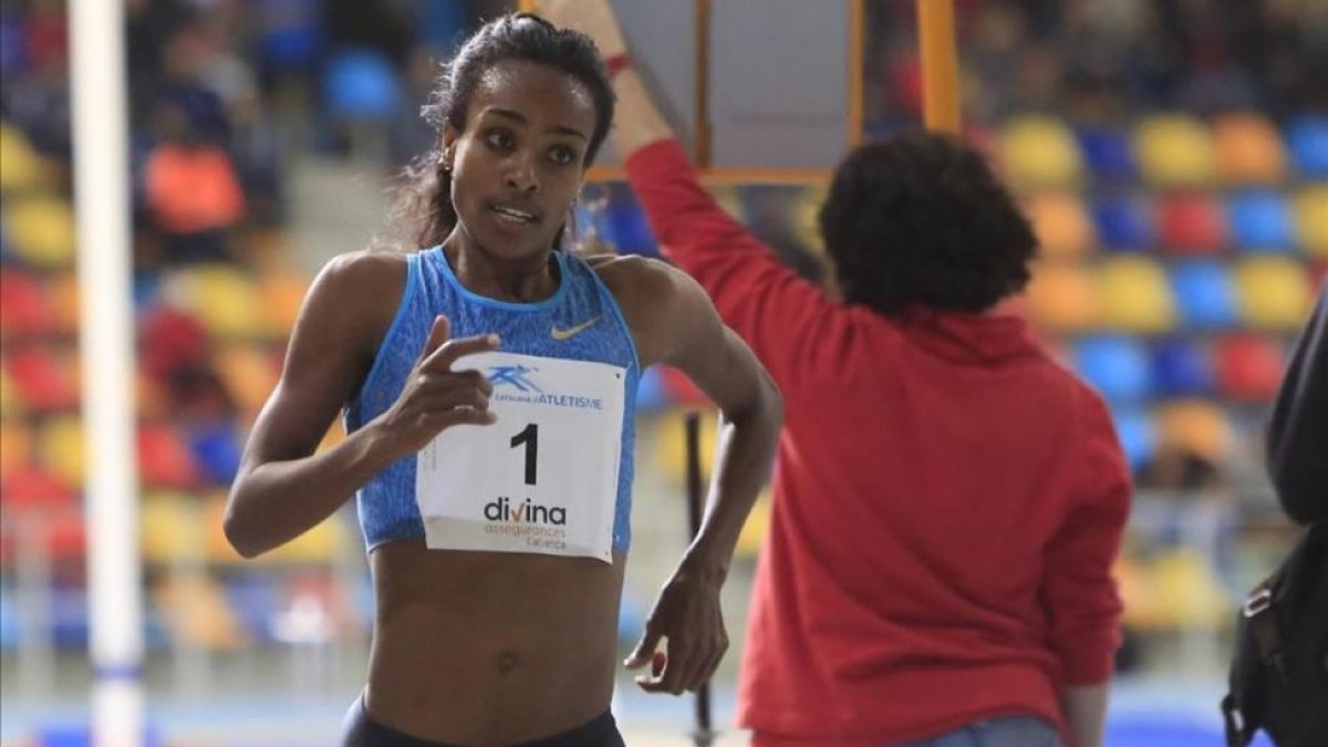 Genzebe Dibaba, en Sabadell, en febrero pasado.-FERRAN NADEU