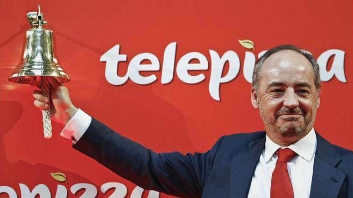 Pablo Juantegui, presidente de Telepizza, el día de la salida a bolsa.-EMILIO NARANJO