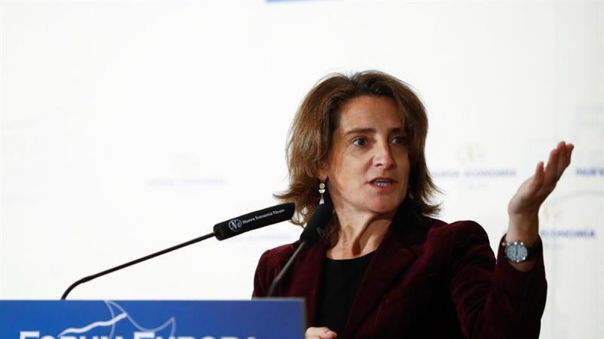 La ministra Ribera, el pasado día 15, en un desayuno informativo-EMILIO NARANJO (EFE)