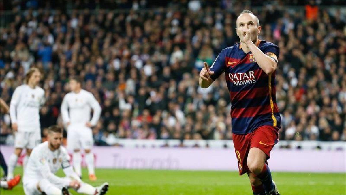 Iniesta celebra su gol-EFE