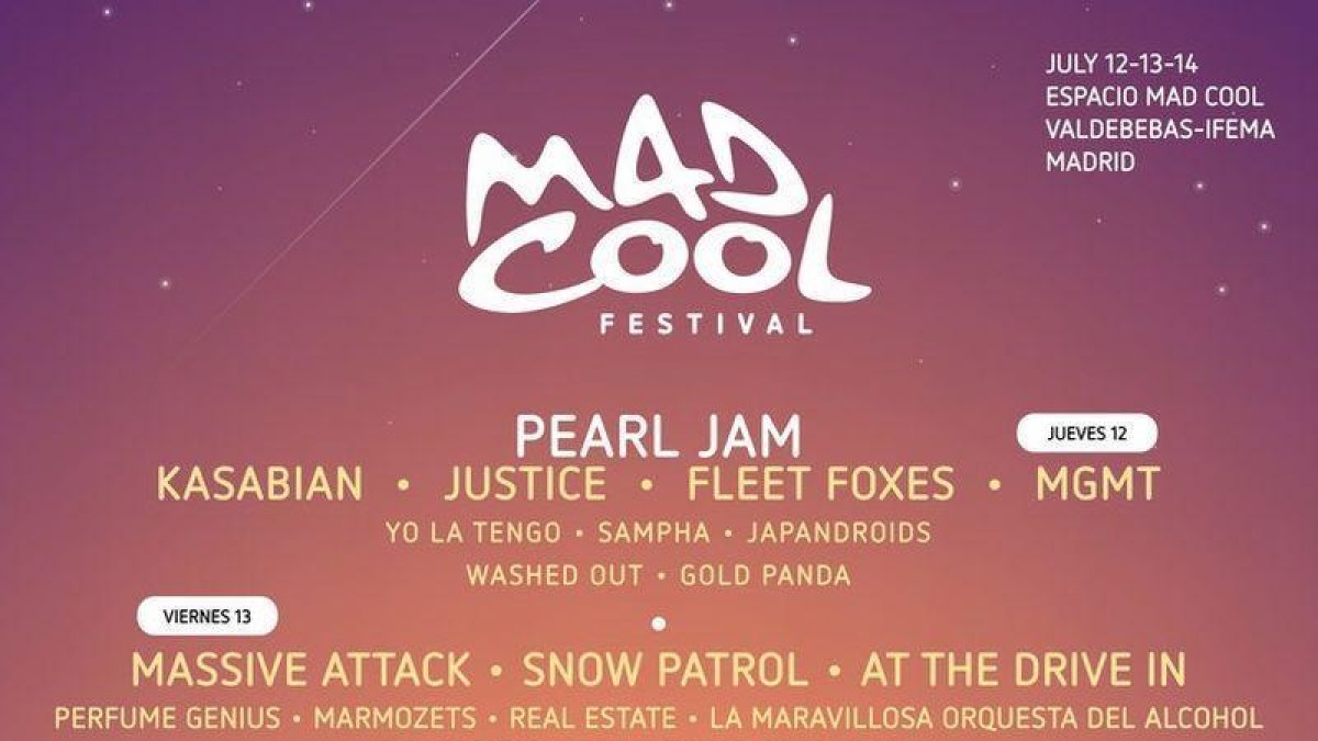 Cartel por días de Mad Cool Festival 2018.-TWITTER / MAD COOL FESTIVAL