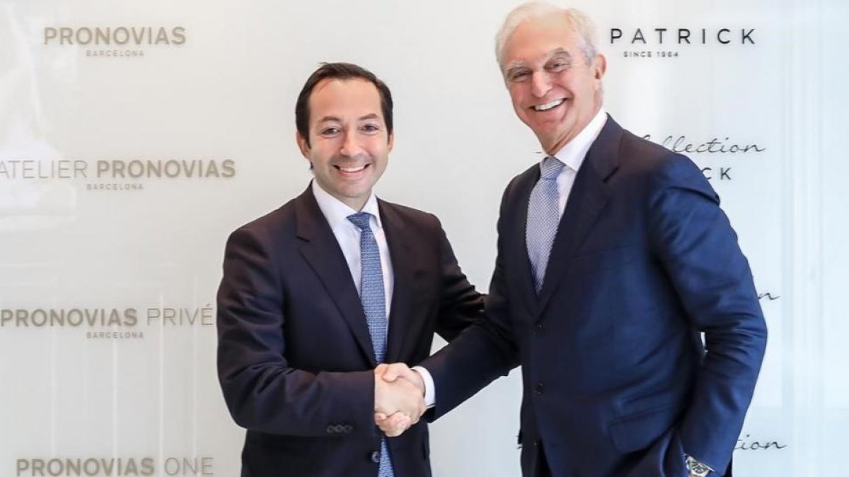 Jean-Baptiste Wautier (izquierda), socio director del fondo BC Partners, y Alberto Palatchi, fundador de Pronovias.-