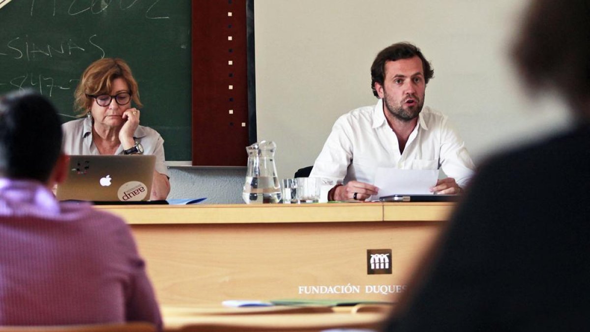 Primera sesión del seminario del CIAM sobre Sánchez Ferlosio, ayer, en el convento de la Merced.-Mario Tejedor