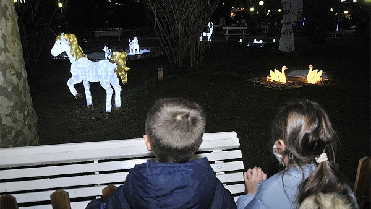 El Zoo de luz se puso el martes de largo en el parque de la Dehesa. VALENTÍN GUISANDE