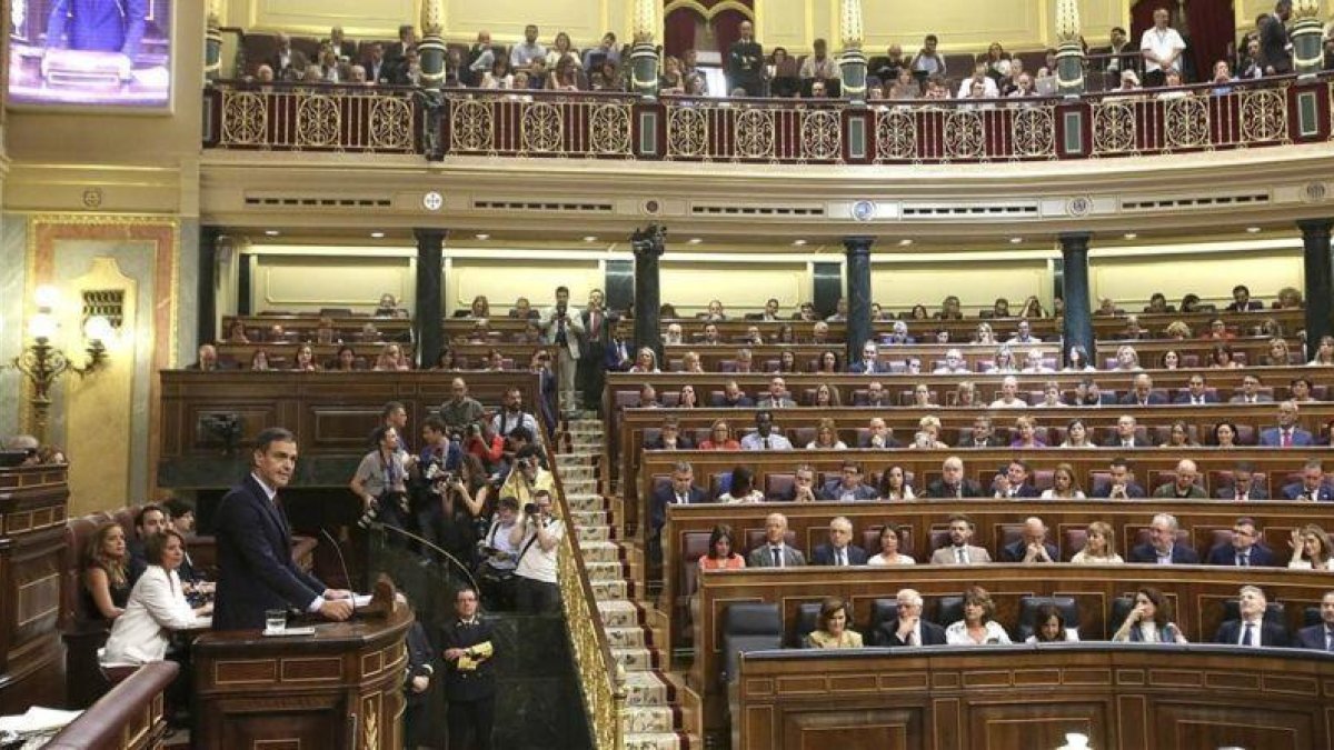 El Congreso de los Diputados, durante el debate de investidura.-DAVID CASTRO
