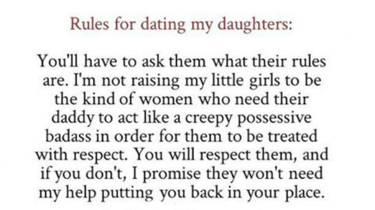 La publicación Reglas para salir con mis hijas que está triunfando en las redes-JEFF WARREN WELCH (FACEBOOK)