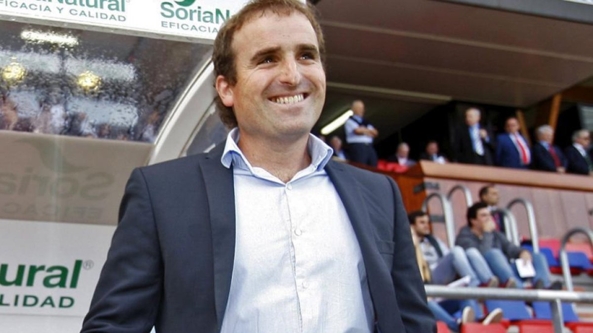Arrasate completaba una temporada histórica en su tercer año como entrenador del Numancia.-Mario Tejedor