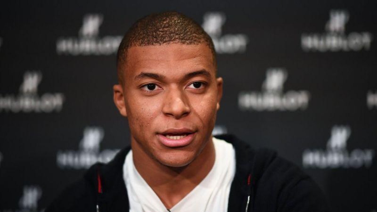 Kylian Mbappe, en un acto promocional.-AFP