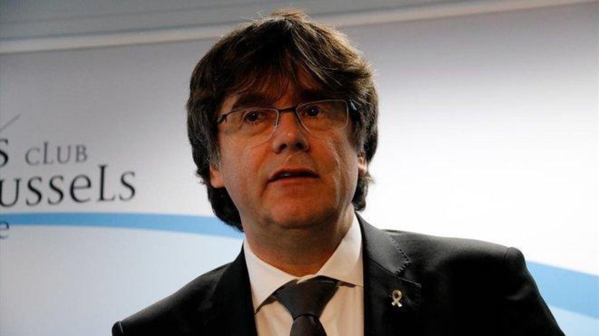 Puigdemont, este jueves 2 de mayo en Bruselas.-NATÀLIA SEGURA (ACN)