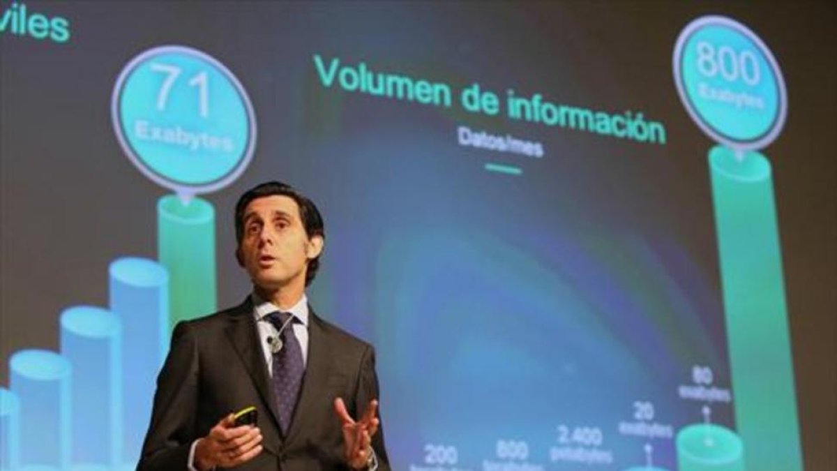 José María Álvarez-Pallete, presidente de Telefónica, en mayo.-JUAN MANUEL PRATS