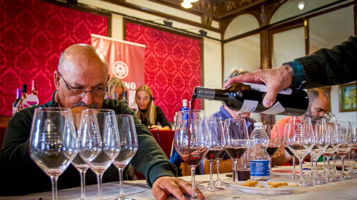 Catas del Concurso de vinos caseros en el Casino de Soria. MARIO TEJEDOR