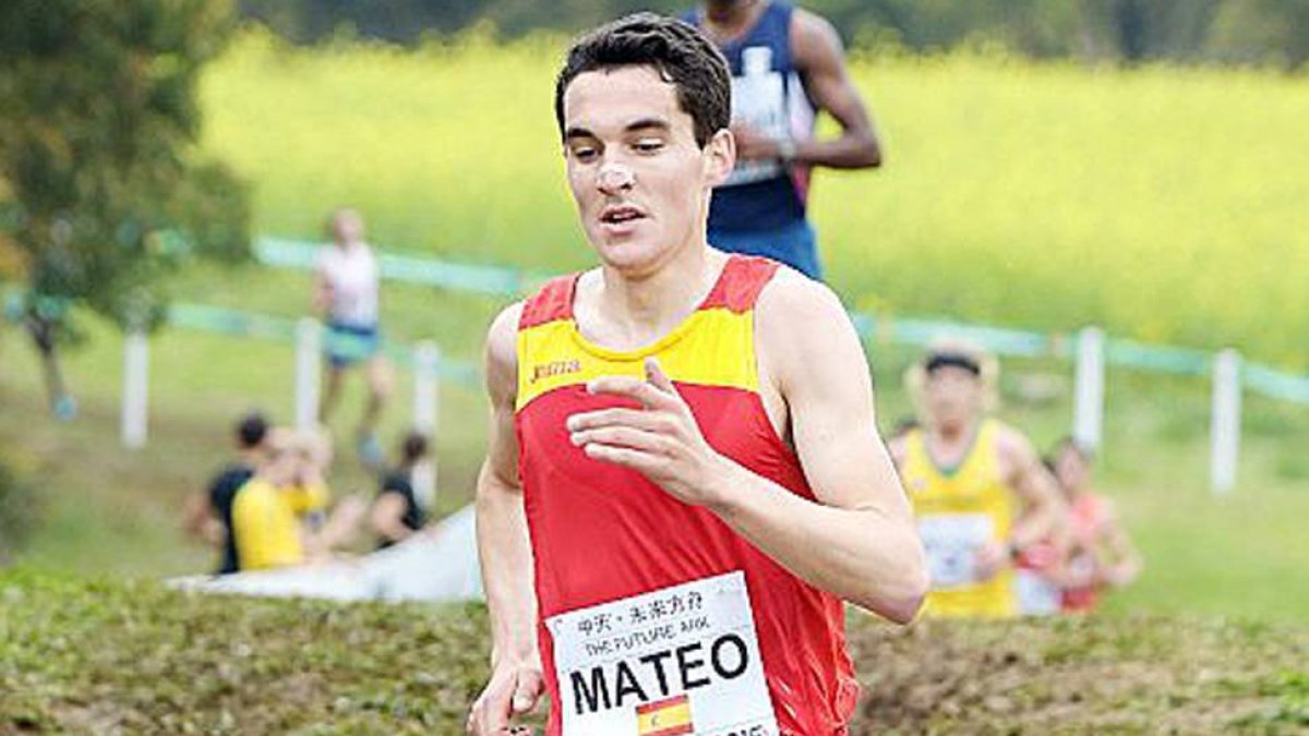 Daniel Mateo en plena carrera en el Mundial del pasado sábado.-RFEA