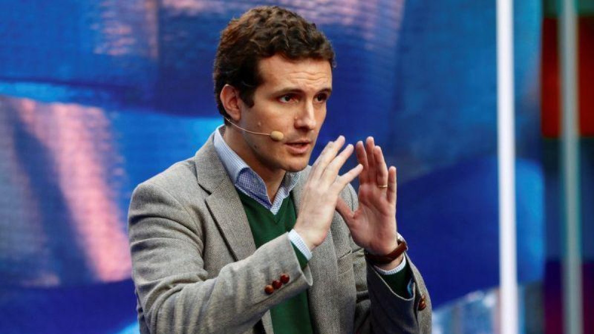 El presidente del PP, Pablo Casado.-DAVID AGUILAR (EFE)