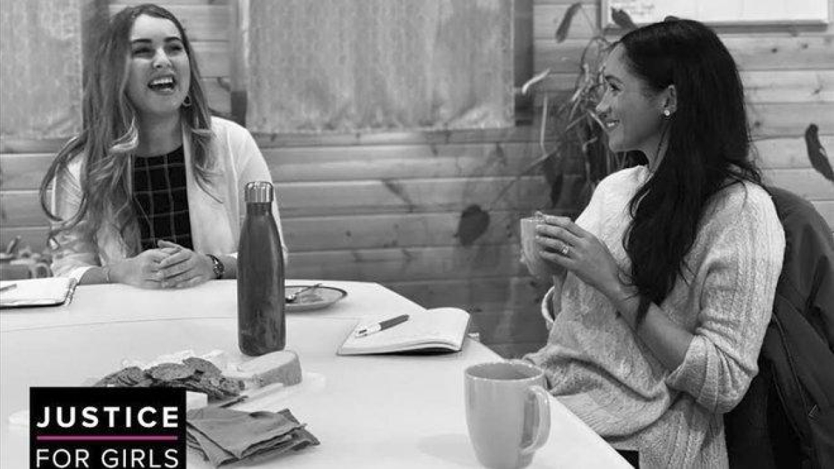 Meghan Markle, durante su visita a la onegé Justice for Girls en Vancuver (Canadá).-JUSTICE FOR GIRLS