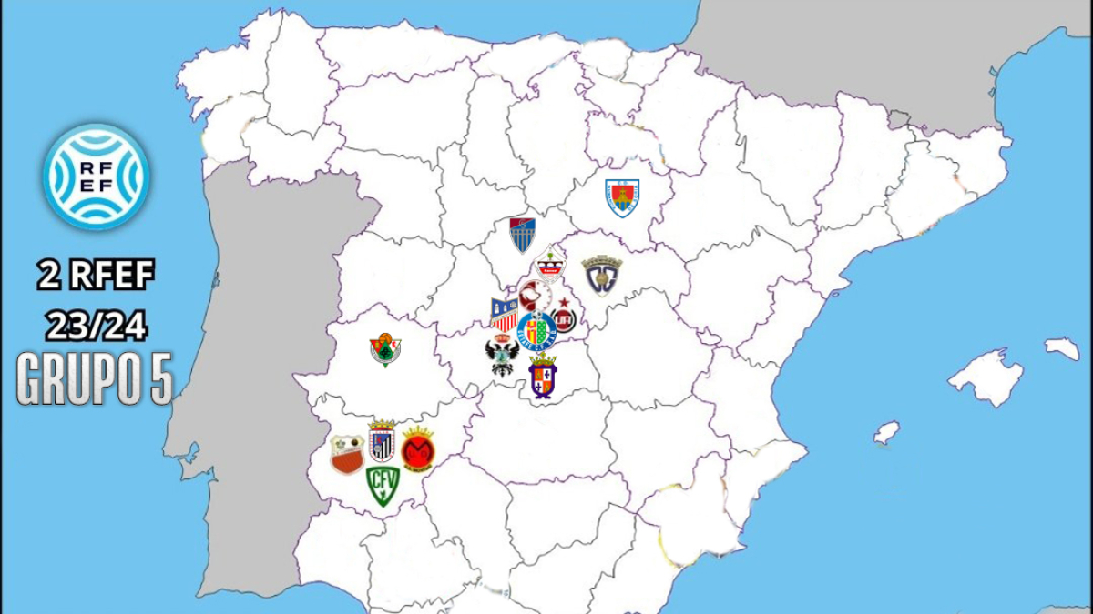 Mapa del grupo 5 en el que jugará el Numancia