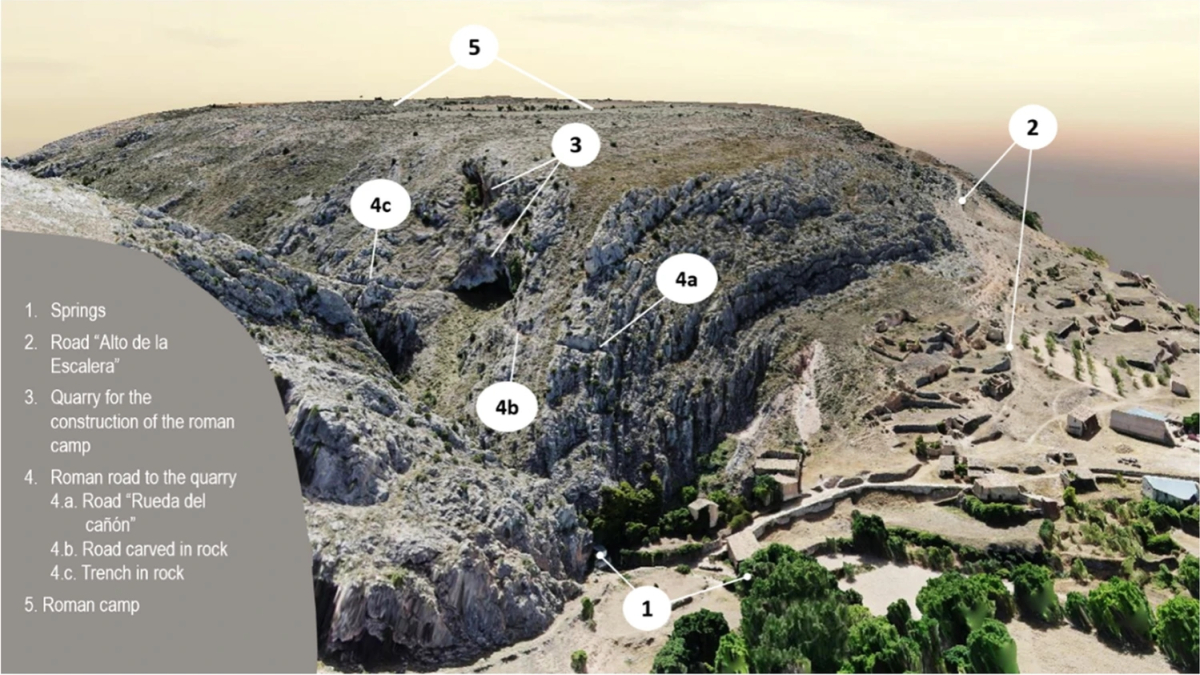 Vista panorámica tomada con dron con la ubicación de los yacimientos.