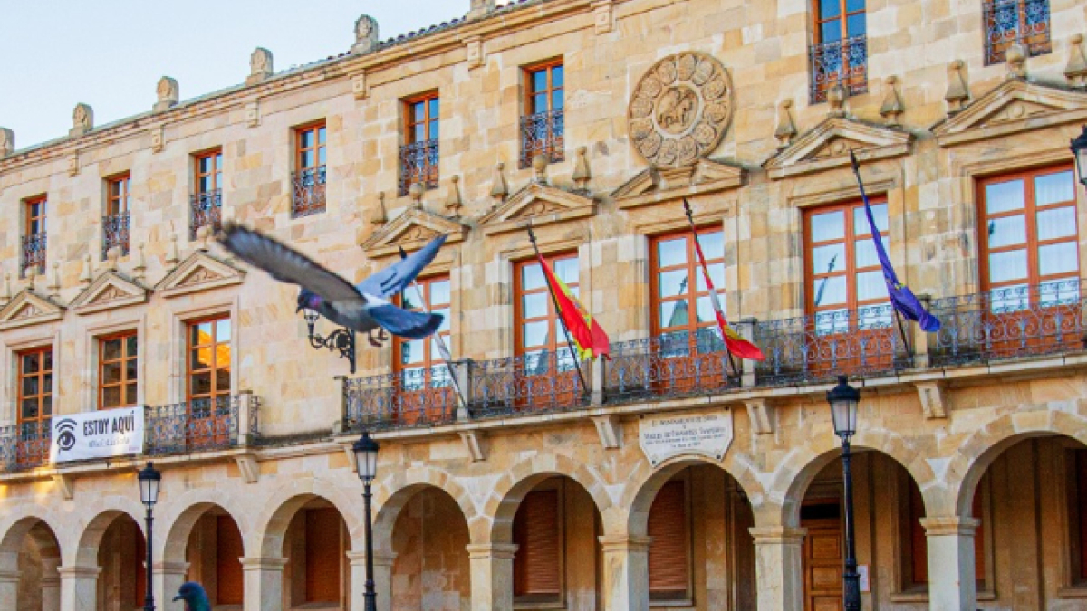 Imagen del Ayuntamiento de Soria, en la plaza Mayor.