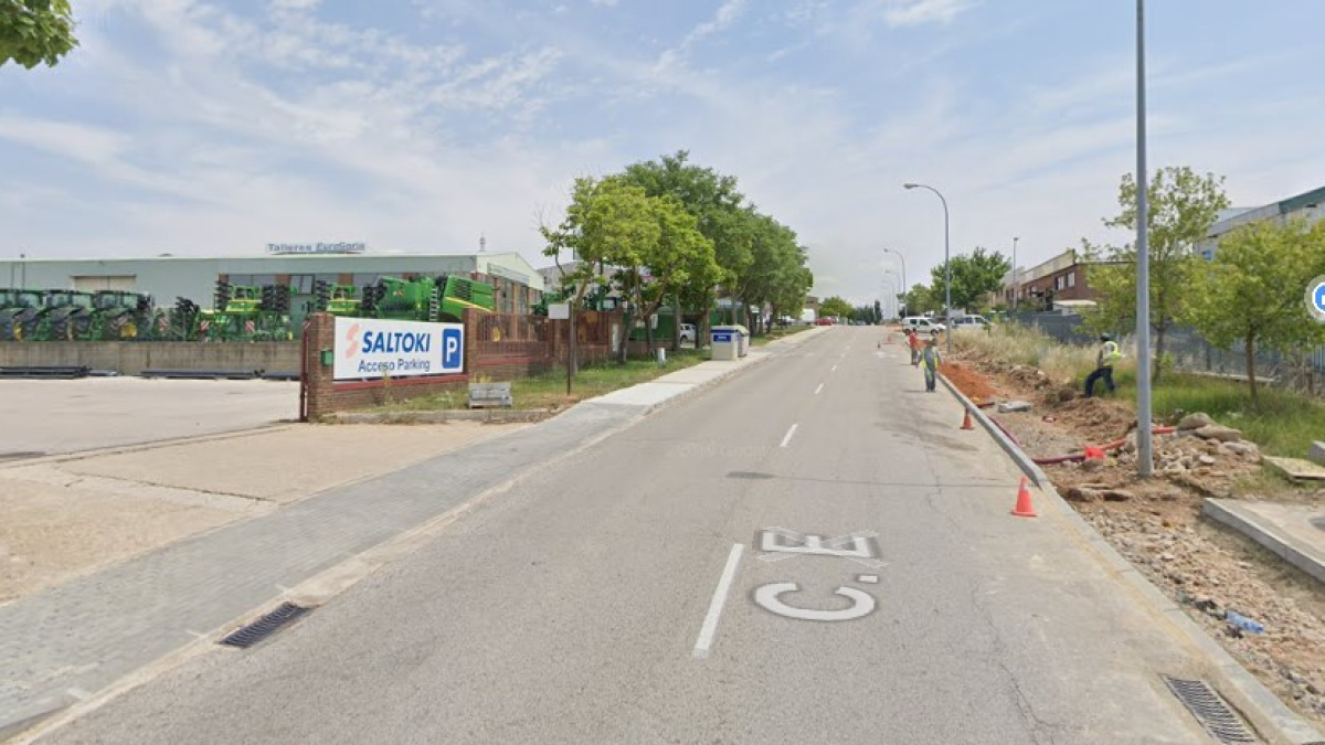 Calle E del polígono industrial Las Casas de Soria.