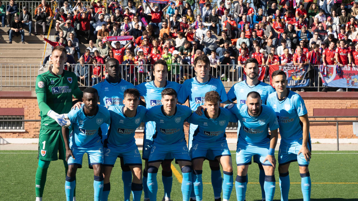 El once inicial del Numancia en su último partido ante el Unión Adarve.