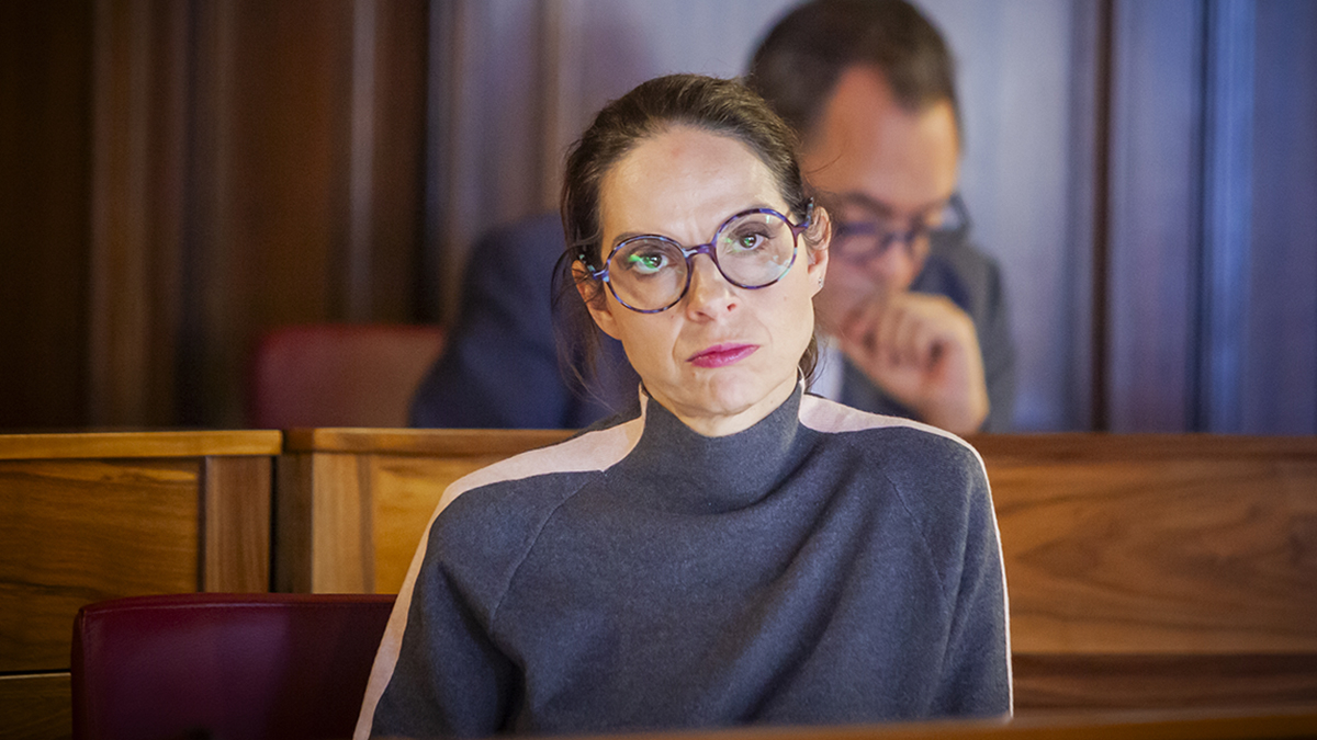 Belén Izquierdo durante el último pleno. - MARIO TEJEDOR