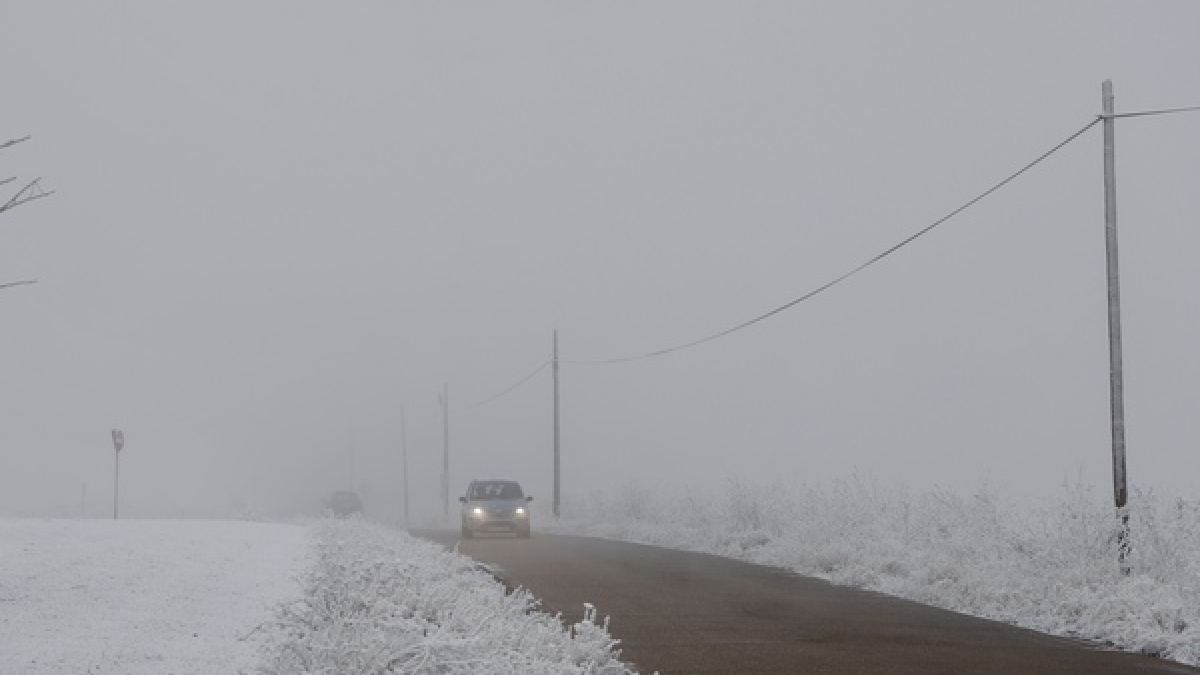 Niebla y hielo en la provincia de Salamanca.