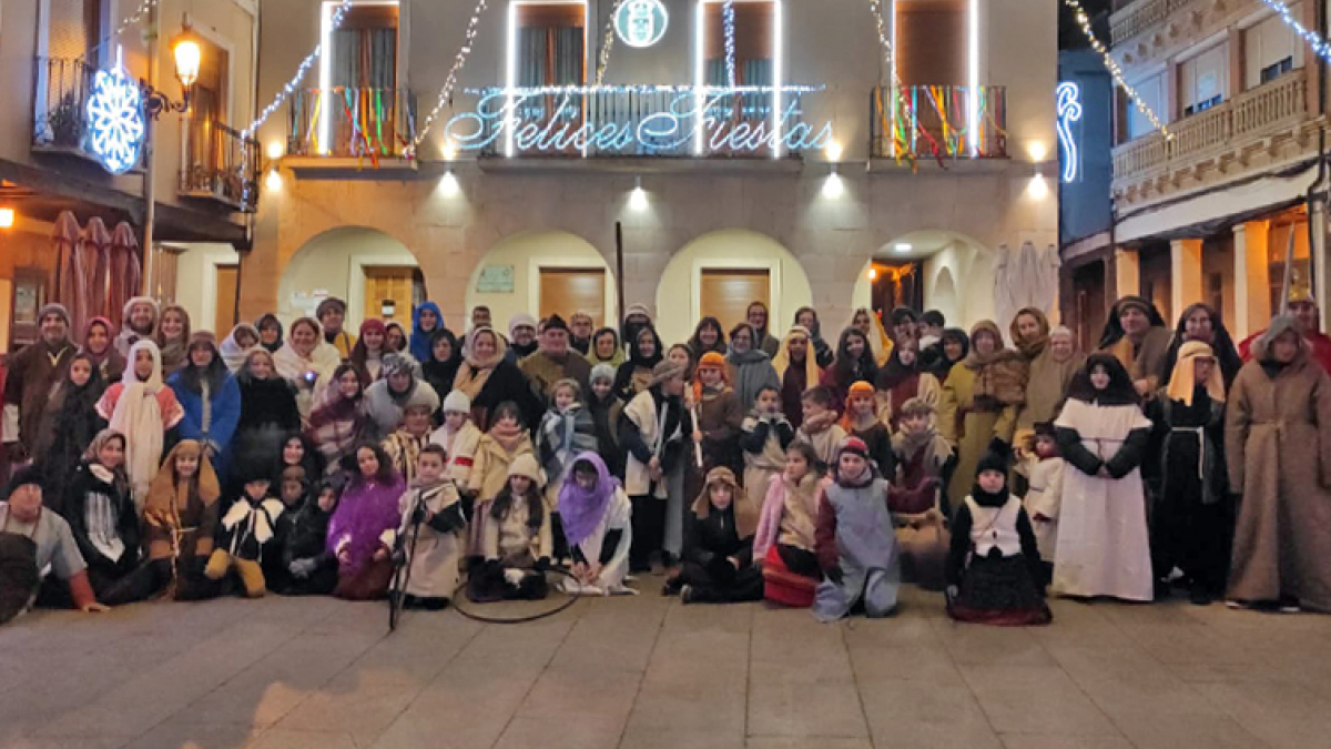 Participantes en el belén viviente de San Esteban.